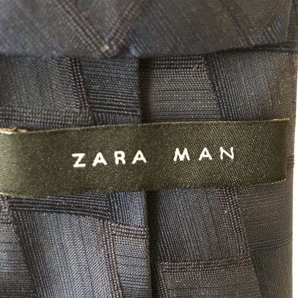 Zara Accessories Zara Mens Smoky Blue And Black Weave Tie Poshmark